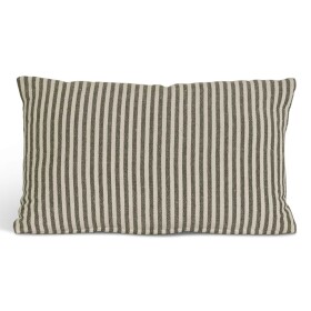 Garden Trading Lněný polštář Charingworth Stripe Forest Green 30 x 50 cm, zelená barva, textil