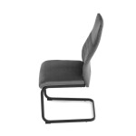 Židle jídelní, šedá látka, černý kov