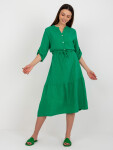 Zelené midi mušelínové šaty OCH BELLA