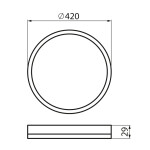 SAPHO - AZPO stropní LED svítidlo, ø 420, 22W,3000/4000/6000K, IP54, černá mat 31517
