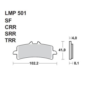 Brzdové destičky APracing přední stejné jako Lmp441