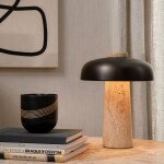 Audo Copenhagen Stmívatelná stolní LED lampa Reverse Travertine Bronzed Brass, hnědá barva, přírodní barva, kov, kámen