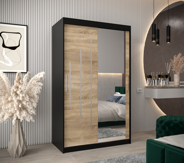 Šatní skříň Abi Y2 Barva korpusu: Černá, Rozměry: 120 cm, Dveře: Dub sonoma