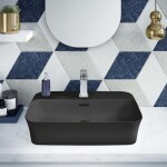 IDEAL STANDARD - Ipalyss Umyvadlo na desku, 55x38 cm, s přepadem, otvor pro baterii, matná černá E2077V3