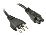 Lindy Napájecí kabel Italská zástrčka - IEC C5 černá / Napájecí kabel / 2 m (30408)
