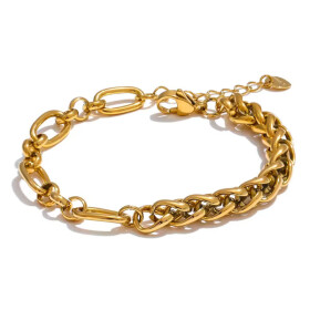 Dámský náramek z chirurgické oceli Elodie Gold, Zlatá 18 cm + 3 cm (prodloužení)