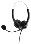 MediaRange Headset Stereo USB 2.0 černá, stříbrná / Sluchátka s mikrofonem / Binaurální / USB-A / 2 m (MROS304)