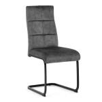 Židle jídelní, šedý samet, černá pohupová podnož
