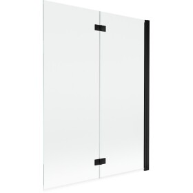 MEXEN - MIST vanová zástěna 130x150 cm 6mm 2-s, černá, čirá, pravá 8A9-130-002-70-00-P