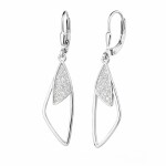 Stříbrné visací náušnice se zirkony Julie - stříbro 925/1000, Stříbrná