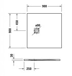 DURAVIT - Sustano Sprchová vanička, 90x90 cm, DuraSolid, matná béžová 720271640000000