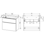 MEREO - Mailo, koupelnová skříňka 81cm, bílá, chrom madlo CN511S