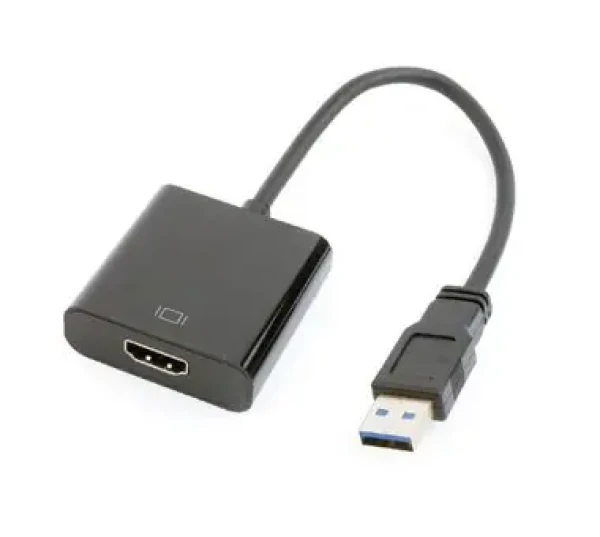 Rozbaleno - Gembird adaptér USB 3.0 A (M) na HDMI (F) / audio+video / kabel 15cm / 1080p60Hz / černá / rozbaleno (A-USB3-HDMI-02)