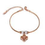 Ocelový náramek Daisy Gold - čtyřlístek, chirurgická ocel, Zlatá 18 cm + 3,5 cm (prodloužení)