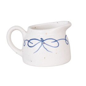 Strömshaga Kameninový džbánek na mléko Viola Bow Blue, bílá barva, keramika