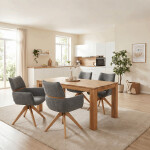 Jídelní židle, šedá, látka, DCH-D1348 GREY2