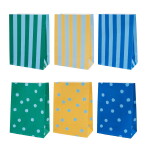 Eulenschnitt Papírový sáček Stripes and Dots 21 × 15 cm – set 6 ks, multi barva, papír