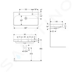 GEBERIT - Smyle Square Umyvadlo 900x480 mm, s přepadem, 2 otvory pro baterie, bílá 500.252.01.1