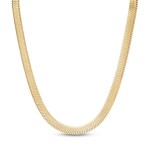 Pozlacený herringbone řetízek – 5 mm plochý hadí náhrdelník, Zlatá 50 cm