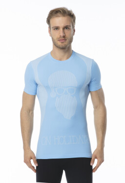 Pánské funkční tričko krátkým rukávem IRON-IC Hipster modrá Barva: Světle modrá Velikost: