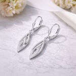 Stříbrné visací náušnice se zirkony Victoire - stříbro 925/1000, Stříbrná