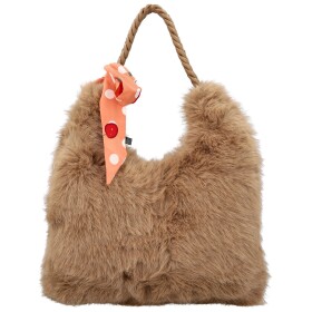 Módní dámská plyšová kabelka do ruky Raiga, camel
