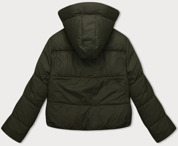 Krátká dámská zimní péřová bunda v army barvě J Style (16M9188-136) odstíny zelené S (36)