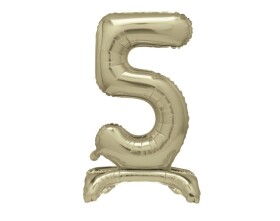 Balónek fóliový číslo 5 zlaté stojící 70 cm Balónek fóliový číslo 5 zlaté stojící 70 cm