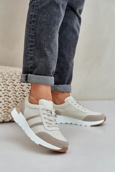 Dámské kožené tenisky na platformě béžové Gatira 36