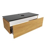 Koupelnová skříňka s žulovou krycí deskou SAT Feel 100x30x46 cm medový dub mat SATFEEL100DMZ SATFEEL100DMZ