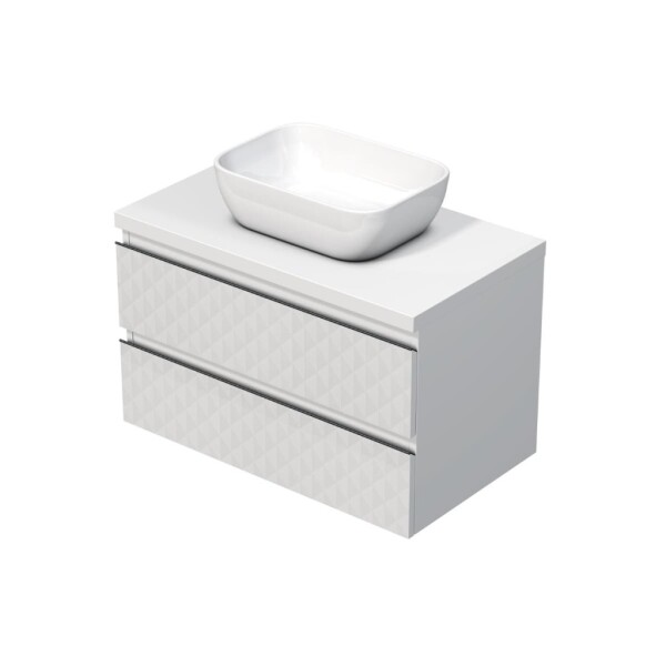 Koupelnová skříňka s krycí deskou SAT Cube Way 80x47,5x46 cm bílá mat CUBE3D46802ZBKD CUBE3D46802ZBKD
