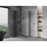 MEXEN/S - Mist-H L Duo sprchový kout dveře křídlové 95 x 95, transparent, černá 8A5L-095L-095P-70-00