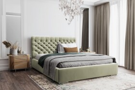 FRONTI Postel MODEL 03 160x200 světlezelená - MAGIC VELVET 2243