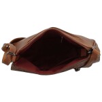 Módní dámská koženková crossbody kabelka Oresta, koňaková hnědá