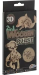 GRAFIX Dřevěné 3D puzzle 2v1 Opice a delfín
