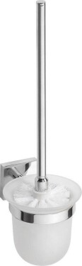 SAPHO - X-SQUARE WC štětka závěsná, mléčné sklo, chrom XQ301