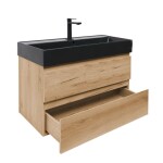 Koupelnová skříňka 2 zásuvková s umyvadlem SAT B-Way 99x50x45 cm dub mat BWAY2100OAKU2B2B BWAY2100OAKU2B2B