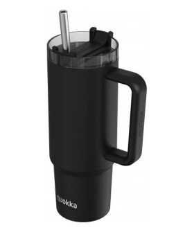 Nerezový termohrnek s brčkem Vibe Black 880ml