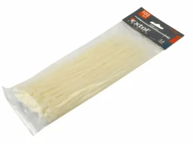 EXTOL PREMIUM Pásky na vodiče bílé 250x4.8mm 100ks / NYLON (EX8856110)