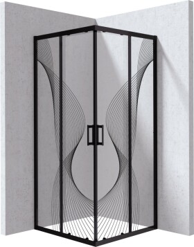 DEANTE - Sprchový kout Funkia Evo čtvercový, čtvercový, 90x90 cm - vzor vlna KYC_NB99P
