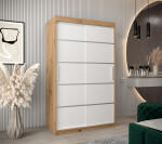 Šatní skříň Abi V1 Barva korpusu: Černá, Rozměry: 120 cm, Dveře: Dub artisan