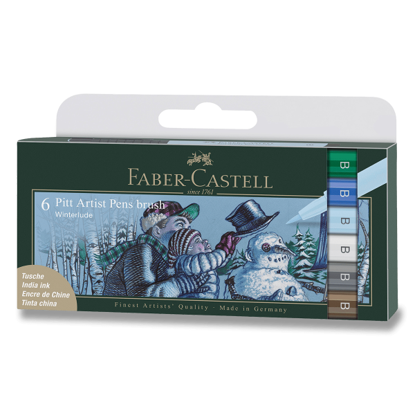 Popisovač Faber-Castell Pitt Artist Pen Brush Winter 6, ks, odstín zima