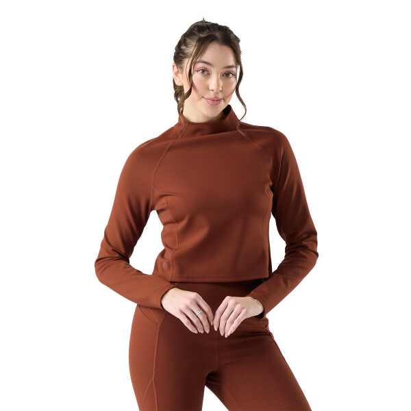 Dámské merino triko krátký rukáv SMARTWOOL Women's Active Merino Movement Mock Neck, Burnt Sienna velikost: M