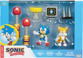 Herní sada Sonic diorama + figurky Sonica a Tailse 6 cm