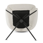 Židle jídelní, krémová látka, 360° vratný mechanismus, černý kov