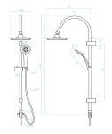 Kuchinox - ONDO sprchový sloup bez baterie, černá PG7_70OX