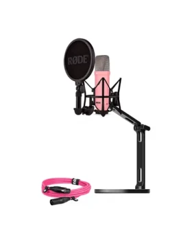 Rode NT1 Signature růžová / Studiová sada / Kondenzátorový mikrofon / XLR kabel / Stolní držák (BUROINT1PK)