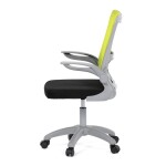 Kancelářská židle, zelená síťovina, šedý plast, kolečka na tvrdé podlahy