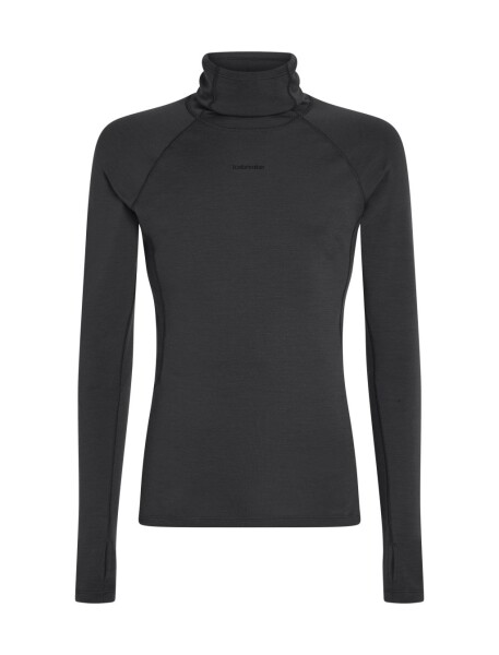 Pánské merino tričko s dlouhým rukávem ICEBREAKER Mens 300 MerinoFine Polar LS Roll Neck, Black velikost: S