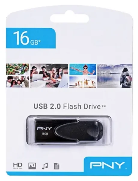 PNY Attaché 4 16GB černá / Flash disk / USB 2.0 (FD16GATT4-EF)